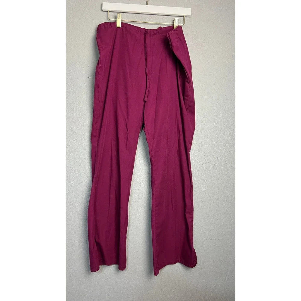 Cherokee Workwear Scrub Pants Bundle of 3 Wine Brown Drawstring 4101 Mens Medium
